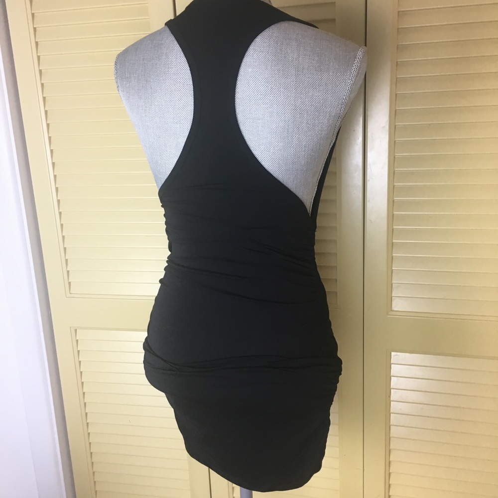 NWT Go Couture | Racerback Ruched Black Dress - Picture 6 of 8